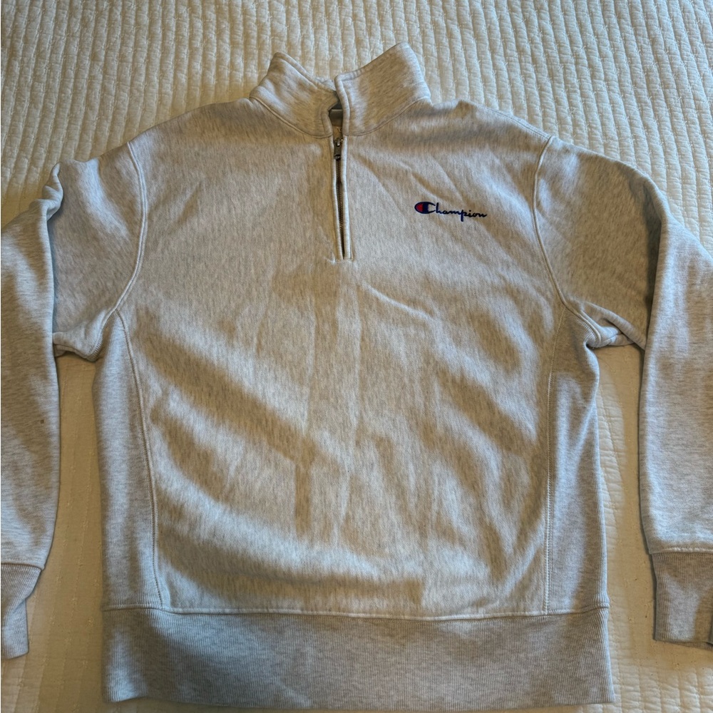 Champion Light Grey Men's Zip-Up Sweater